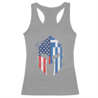 Greek American Pride Racerback Tank Top Greece Spartan Helmet