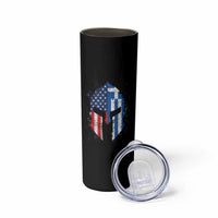 Greek American Pride Skinny Tumbler Greece Spartan Helmet
