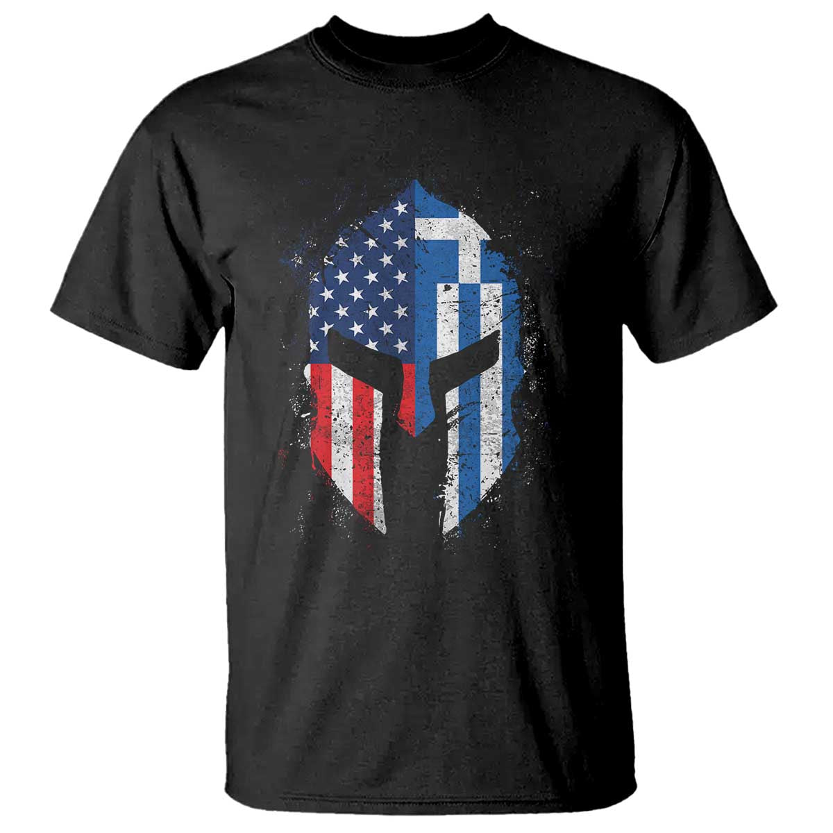 Greek American Pride T Shirt Greece Spartan Helmet