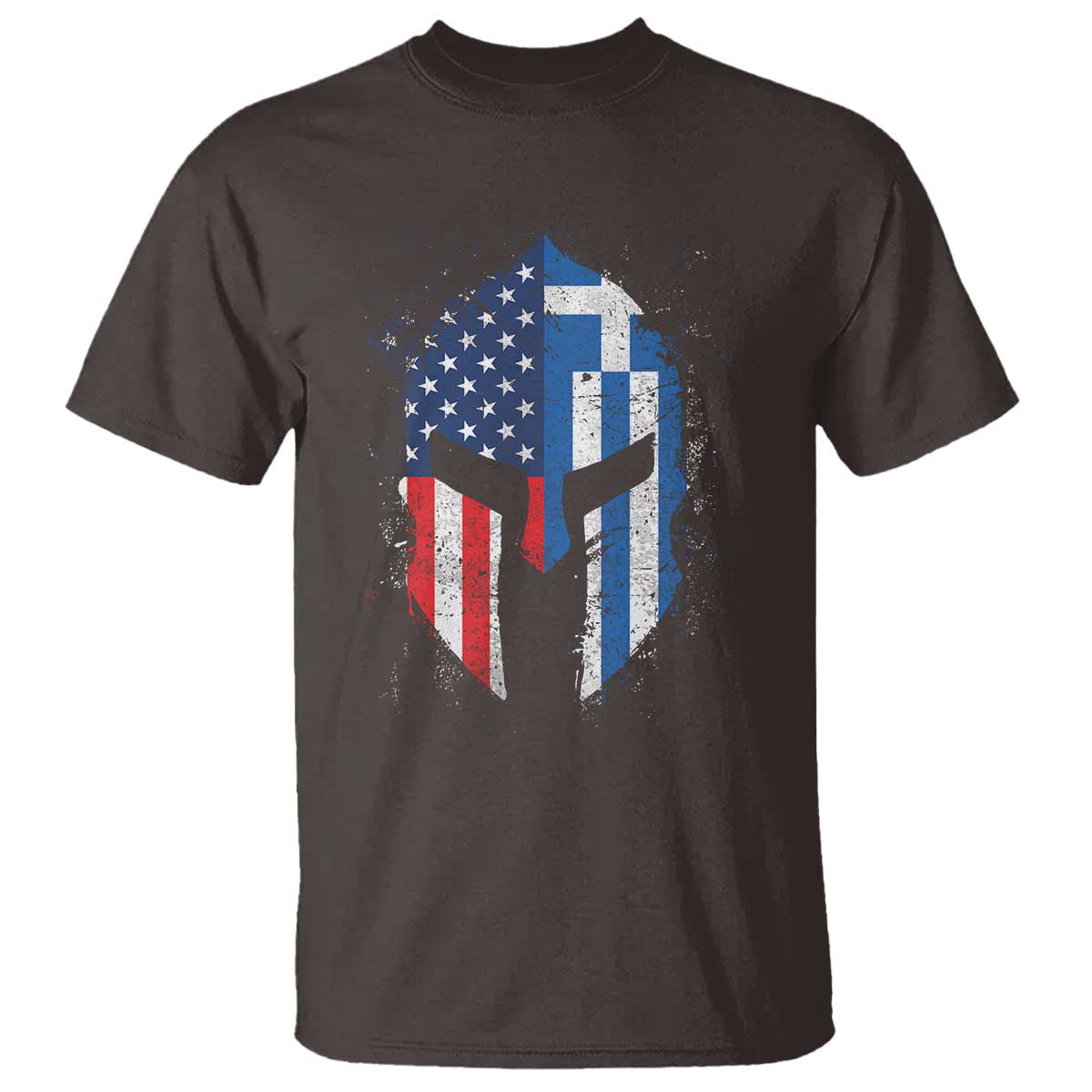 Greek American Pride T Shirt Greece Spartan Helmet