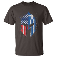 Greek American Pride T Shirt Greece Spartan Helmet