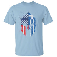 Greek American Pride T Shirt Greece Spartan Helmet