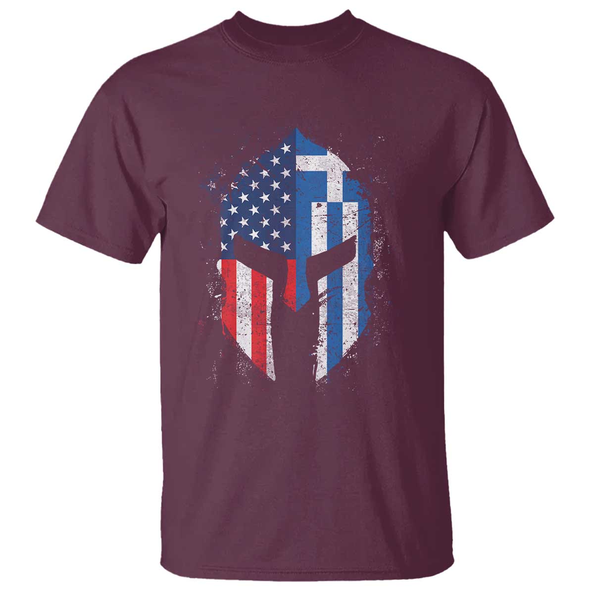 Greek American Pride T Shirt Greece Spartan Helmet