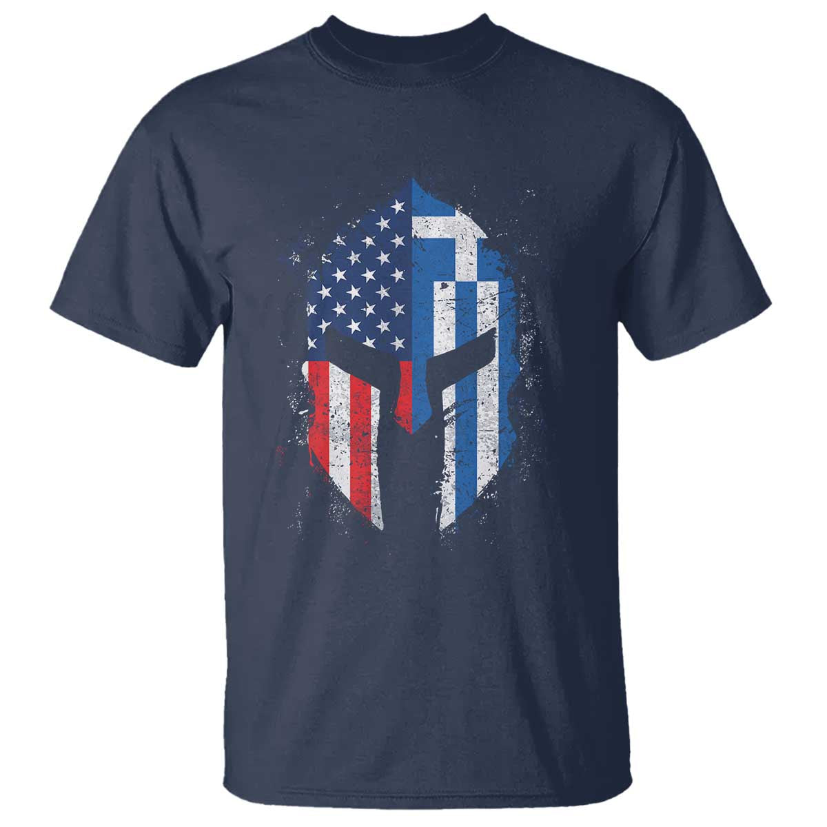 Greek American Pride T Shirt Greece Spartan Helmet