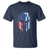Greek American Pride T Shirt Greece Spartan Helmet