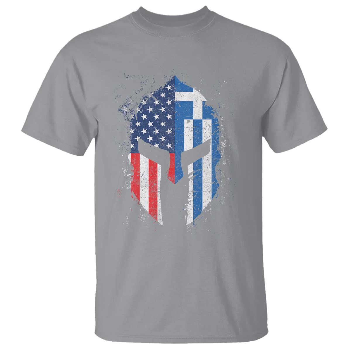 Greek American Pride T Shirt Greece Spartan Helmet
