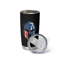 Greek American Pride Tumbler Cup Greece Spartan Helmet