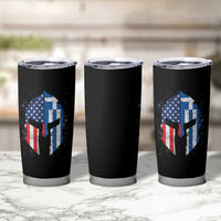 Greek American Pride Tumbler Cup Greece Spartan Helmet