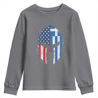 Greek American Pride Youth Sweatshirt Greece Spartan Helmet