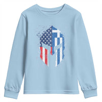 Greek American Pride Youth Sweatshirt Greece Spartan Helmet