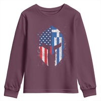 Greek American Pride Youth Sweatshirt Greece Spartan Helmet