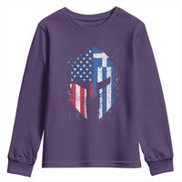 Greek American Pride Youth Sweatshirt Greece Spartan Helmet