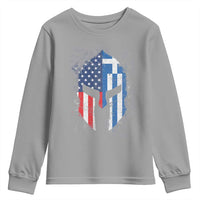 Greek American Pride Youth Sweatshirt Greece Spartan Helmet