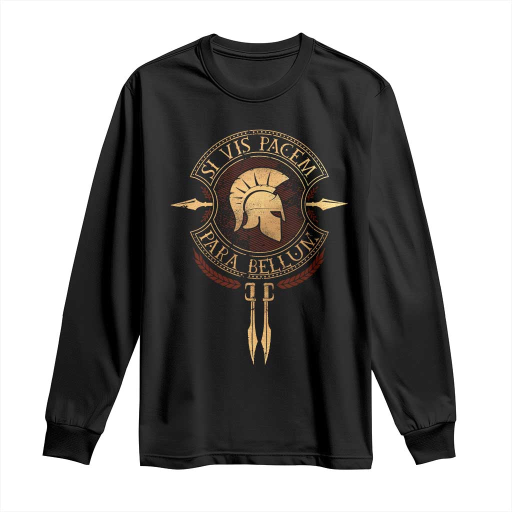 Sparta Greek Long Sleeve Shirt Si Vis Pacem Para Bellum