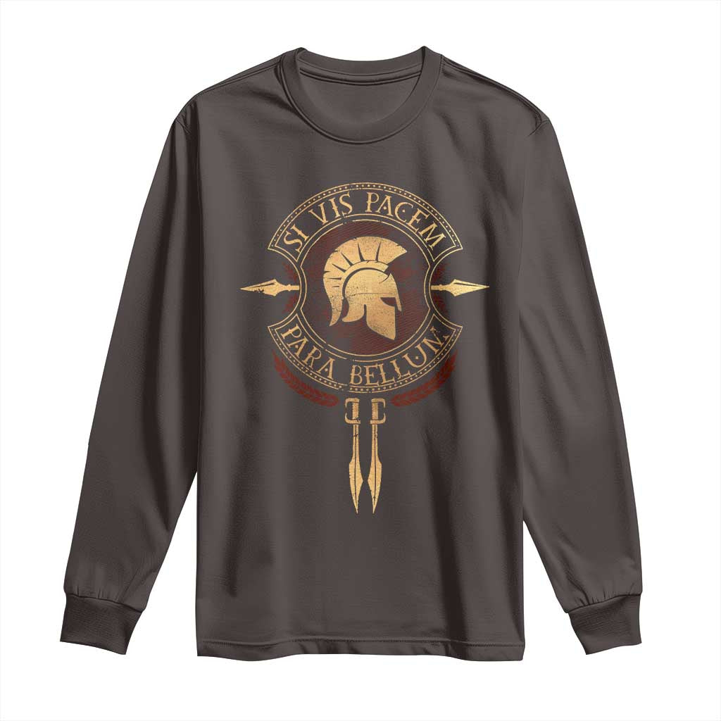 Sparta Greek Long Sleeve Shirt Si Vis Pacem Para Bellum