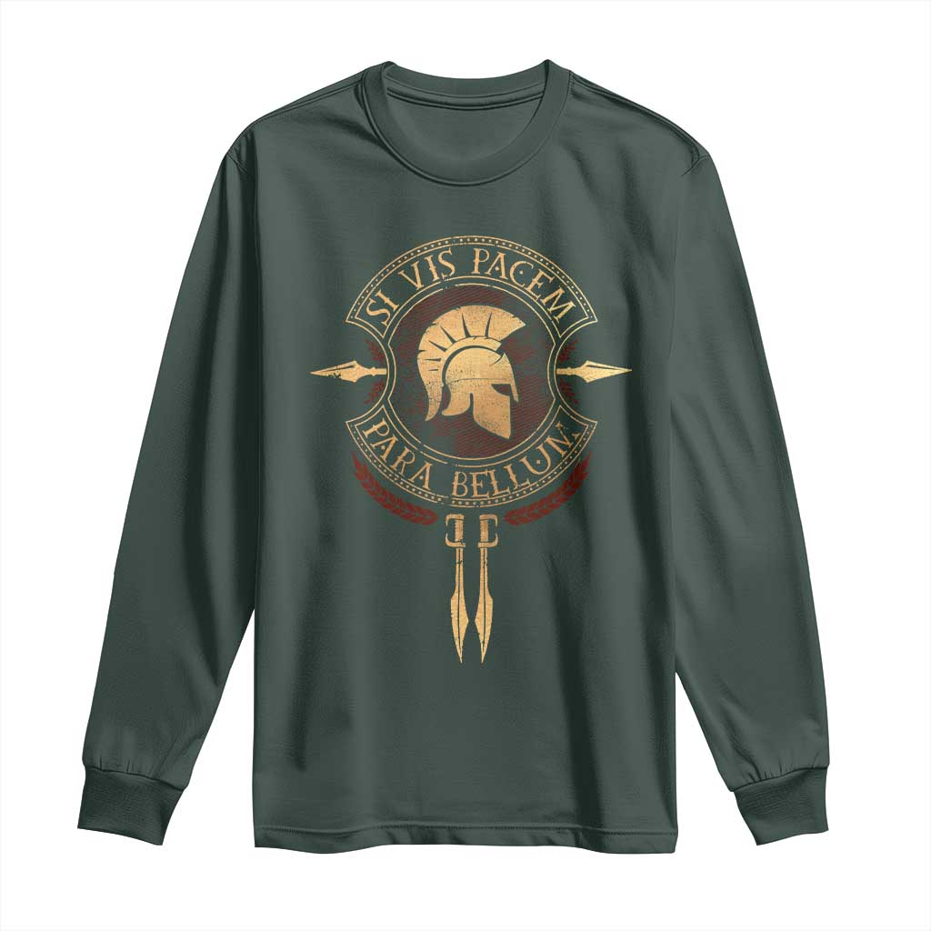 Sparta Greek Long Sleeve Shirt Si Vis Pacem Para Bellum