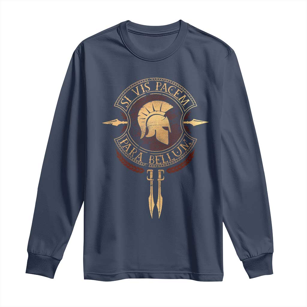 Sparta Greek Long Sleeve Shirt Si Vis Pacem Para Bellum