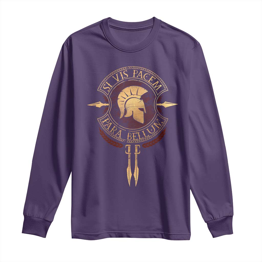 Sparta Greek Long Sleeve Shirt Si Vis Pacem Para Bellum