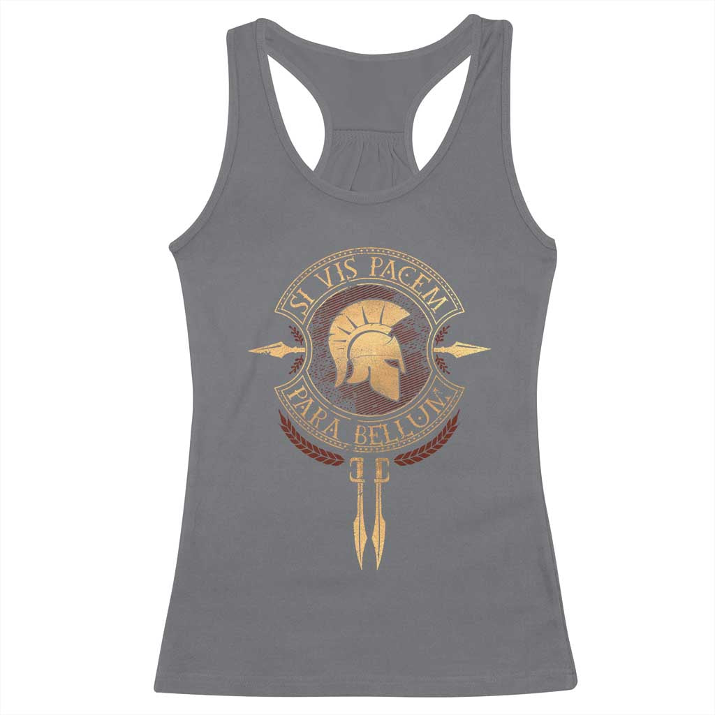Sparta Greek Racerback Tank Top Si Vis Pacem Para Bellum