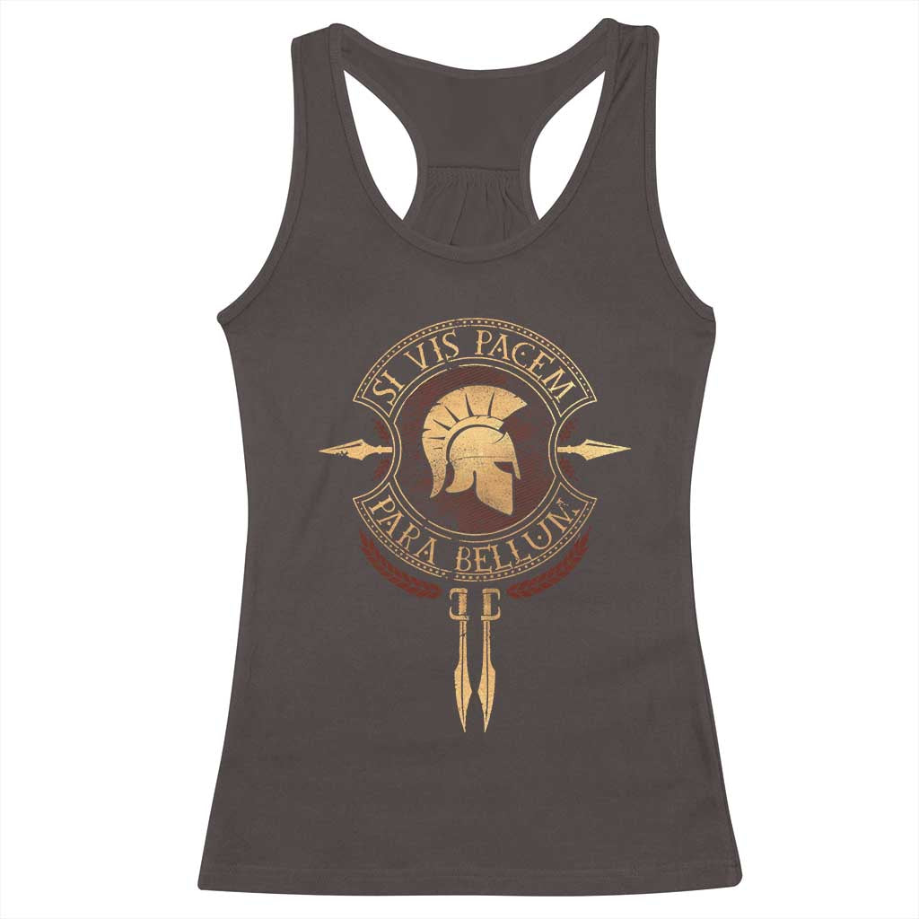 Sparta Greek Racerback Tank Top Si Vis Pacem Para Bellum