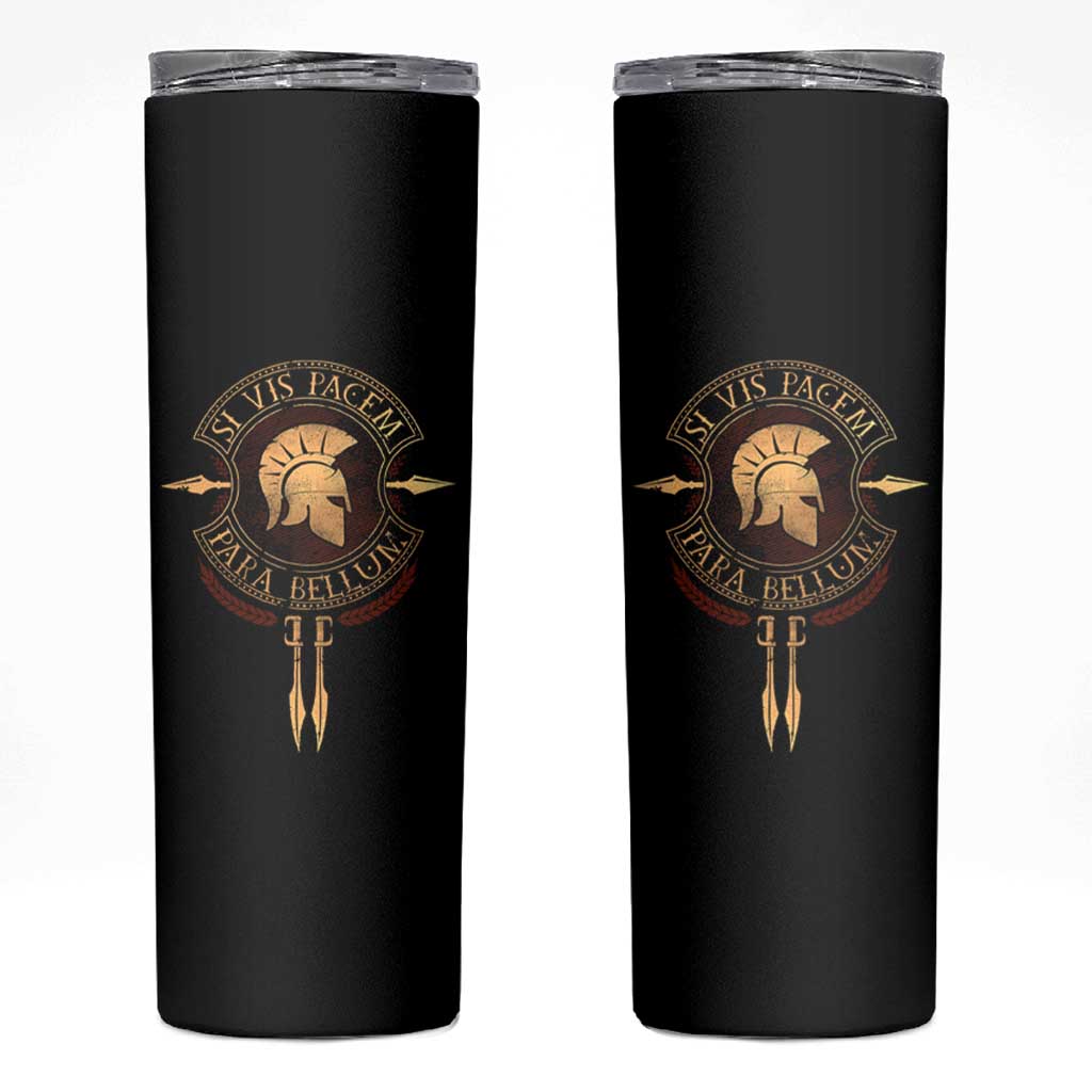Sparta Greek Skinny Tumbler Si Vis Pacem Para Bellum
