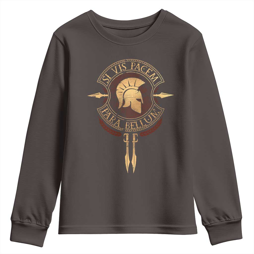 Sparta Greek Youth Sweatshirt Si Vis Pacem Para Bellum