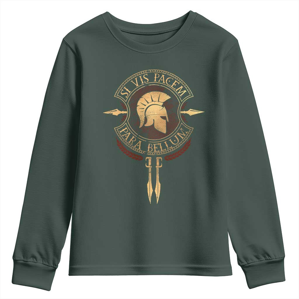 Sparta Greek Youth Sweatshirt Si Vis Pacem Para Bellum