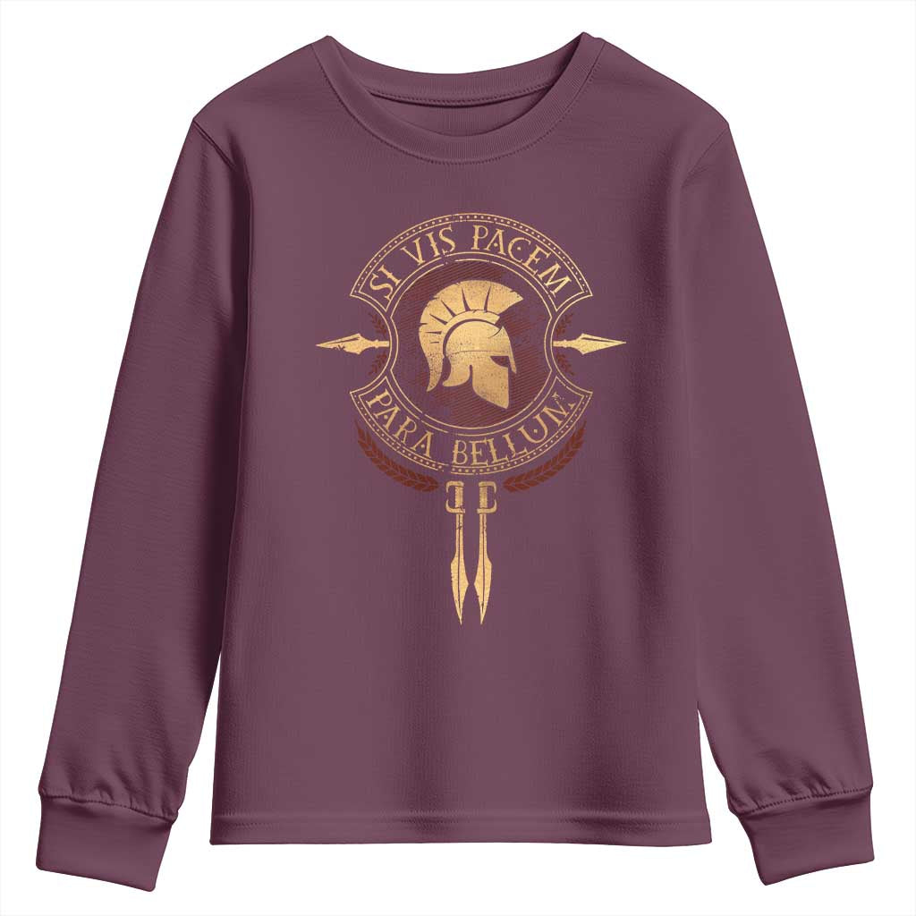 Sparta Greek Youth Sweatshirt Si Vis Pacem Para Bellum