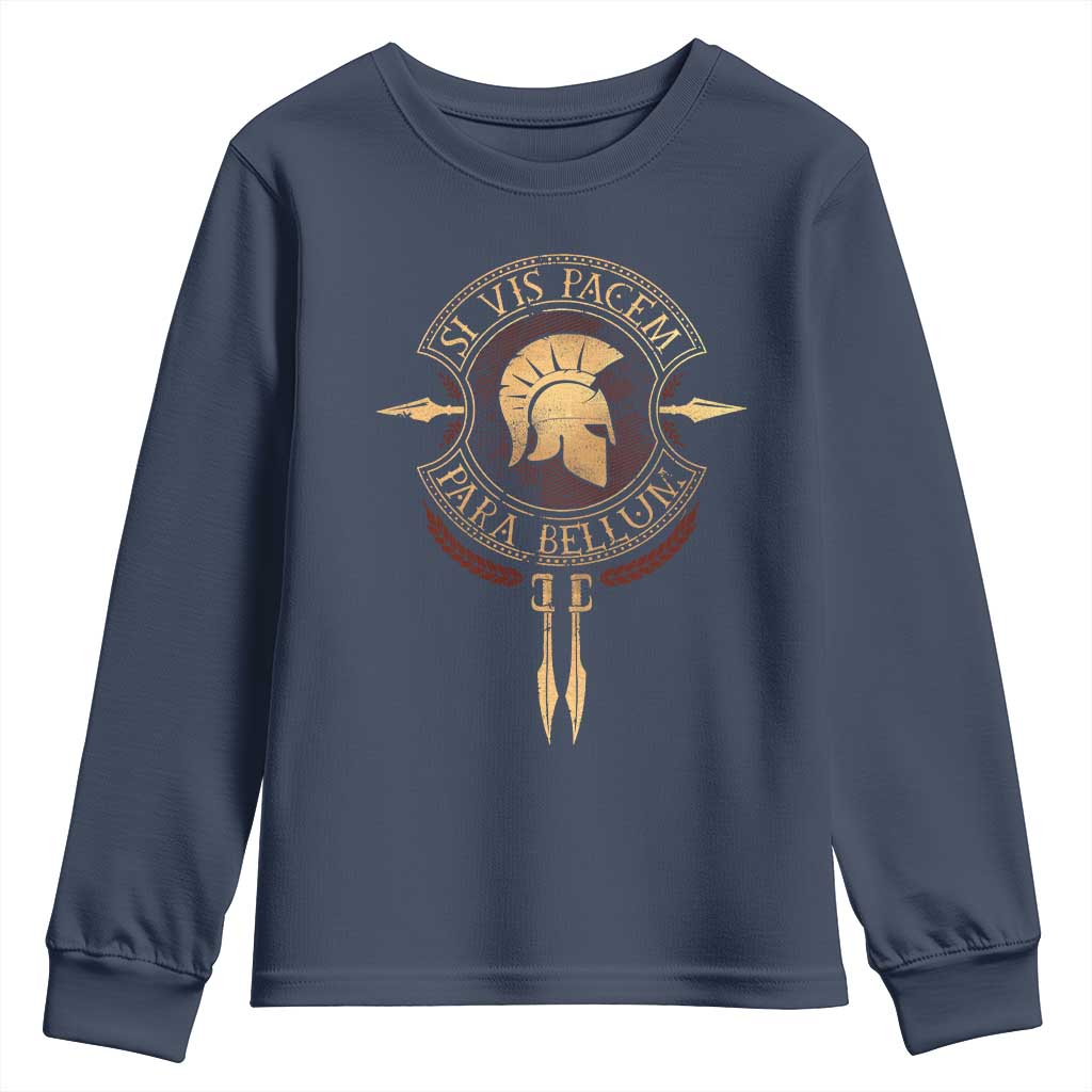 Sparta Greek Youth Sweatshirt Si Vis Pacem Para Bellum
