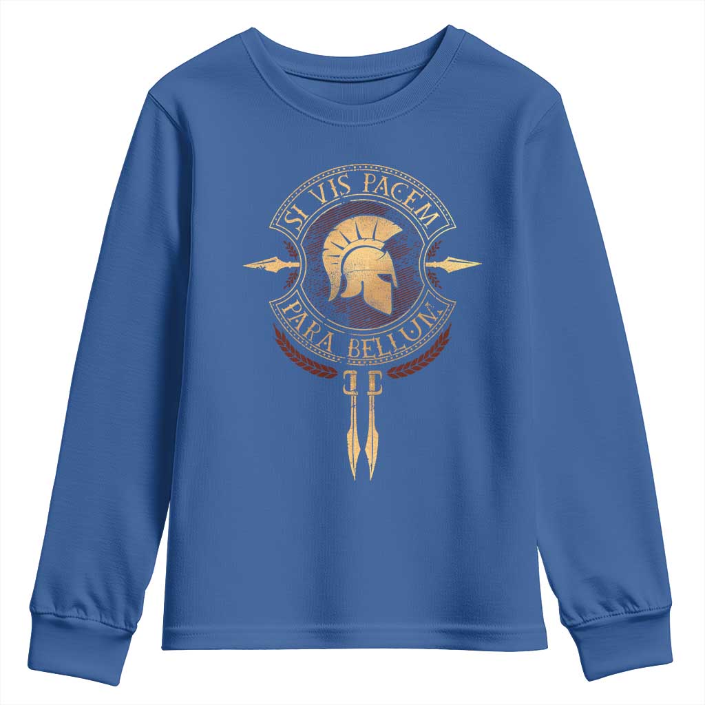 Sparta Greek Youth Sweatshirt Si Vis Pacem Para Bellum