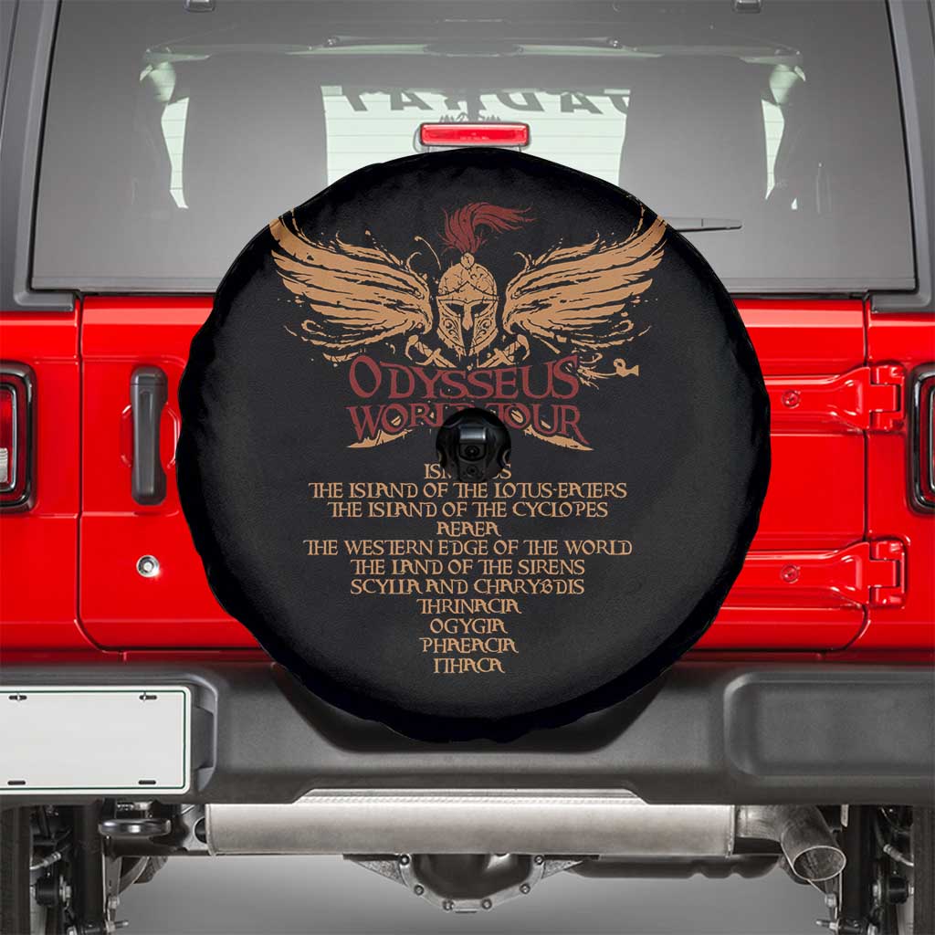 Odysseus World Tour Spare Tire Cover Ancient Greek Epic Mythlogy