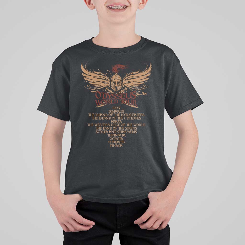 Odysseus World Tour T Shirt For Kid Ancient Greek Epic Mythlogy