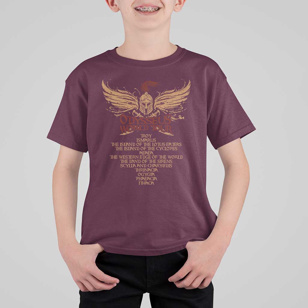 Odysseus World Tour T Shirt For Kid Ancient Greek Epic Mythlogy
