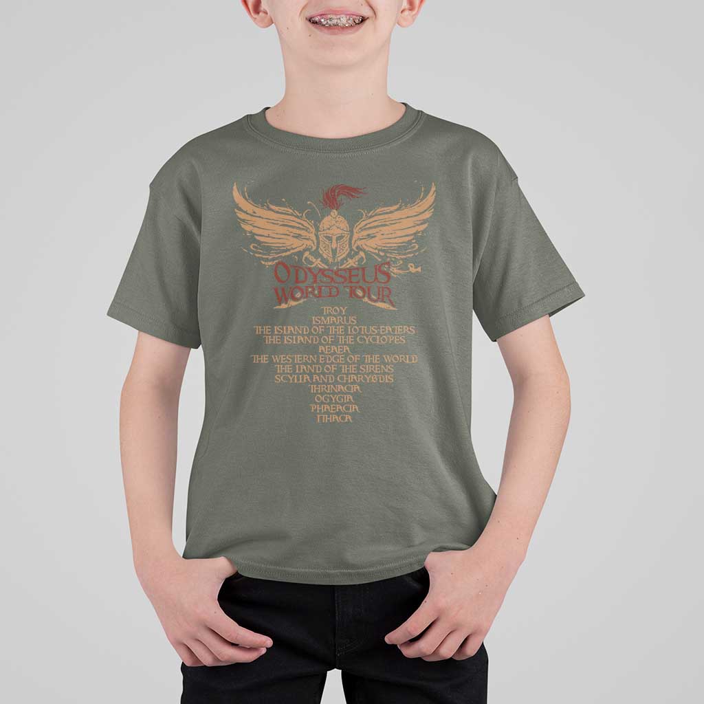 Odysseus World Tour T Shirt For Kid Ancient Greek Epic Mythlogy