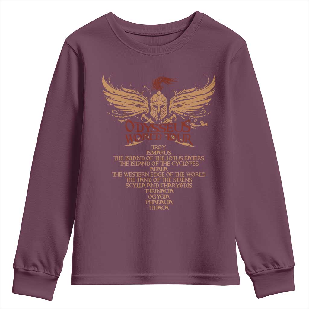 Odysseus World Tour Youth Sweatshirt Ancient Greek Epic Mythlogy
