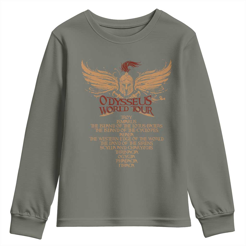 Odysseus World Tour Youth Sweatshirt Ancient Greek Epic Mythlogy