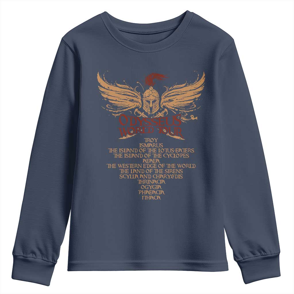 Odysseus World Tour Youth Sweatshirt Ancient Greek Epic Mythlogy
