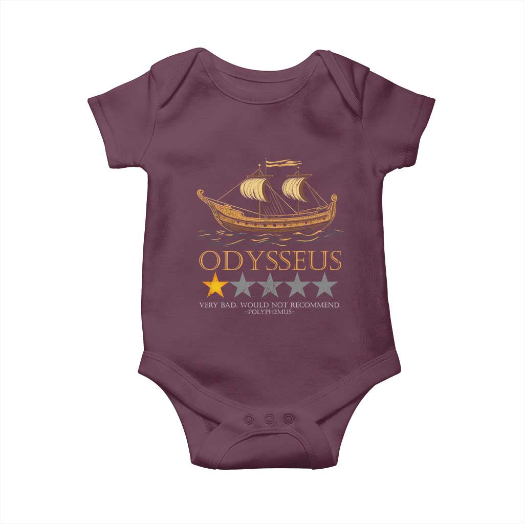 Funny Odysseus Baby Onesie Very Bad Not Recommend Ancient Greek Mythology Meme