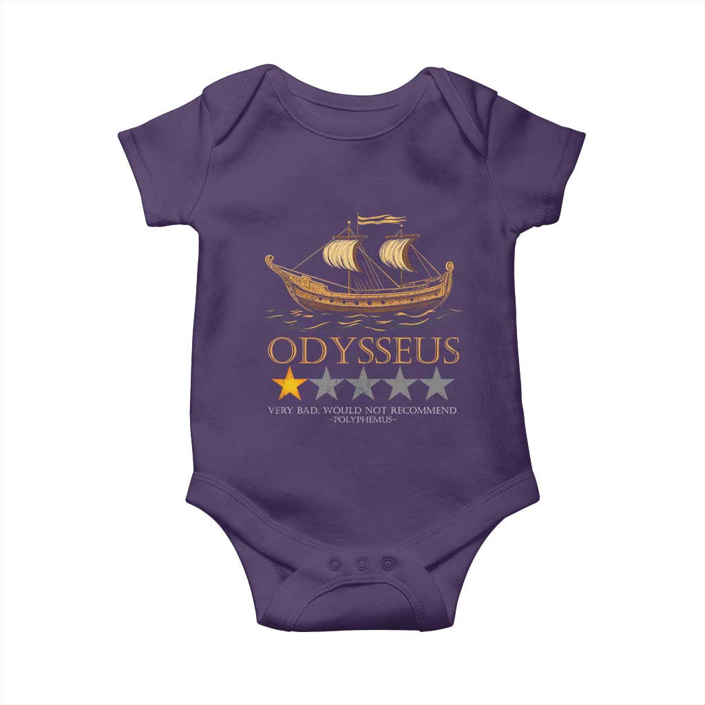 Funny Odysseus Baby Onesie Very Bad Not Recommend Ancient Greek Mythology Meme