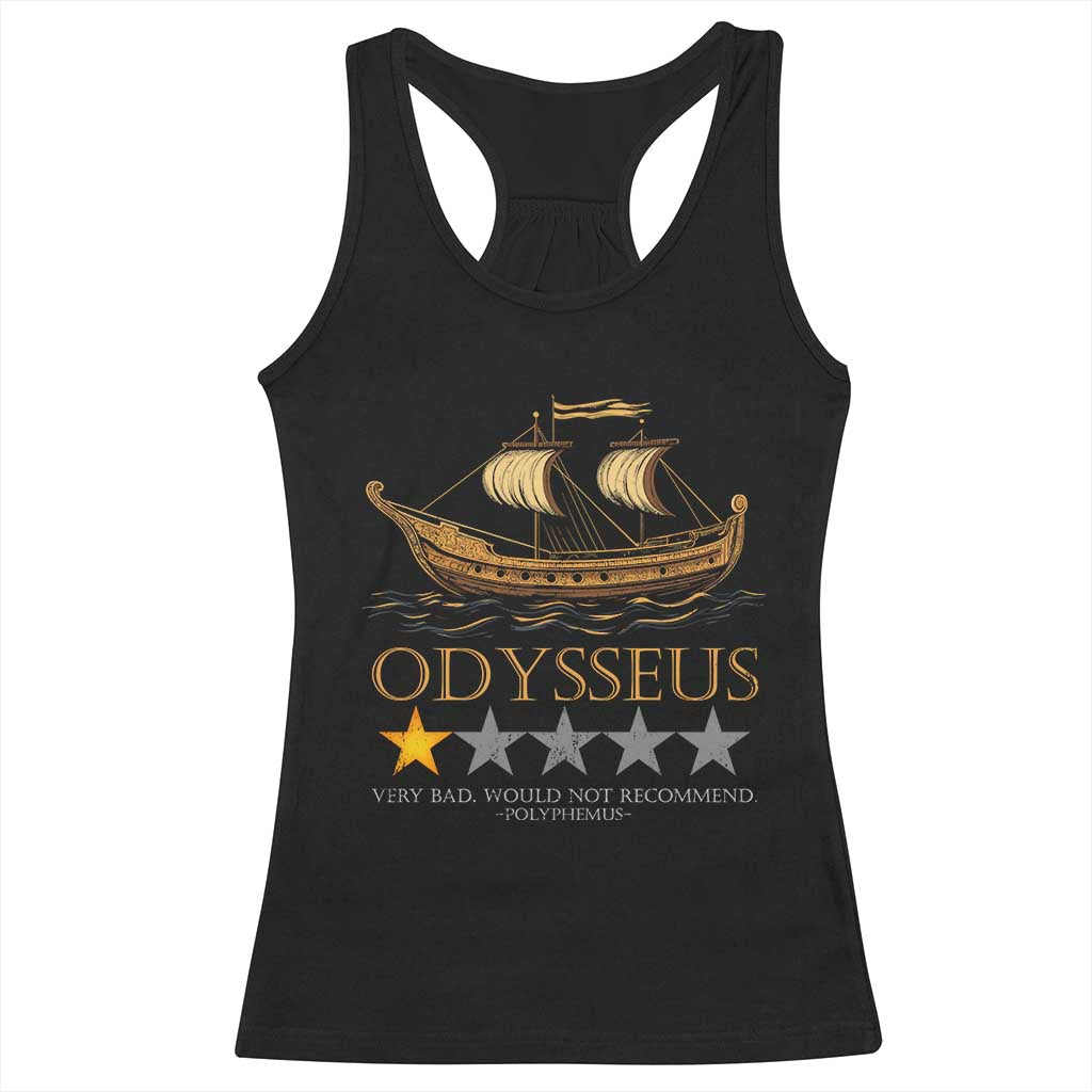 Funny Odysseus Racerback Tank Top Very Bad Not Recommend Ancient Greek Mythology Meme