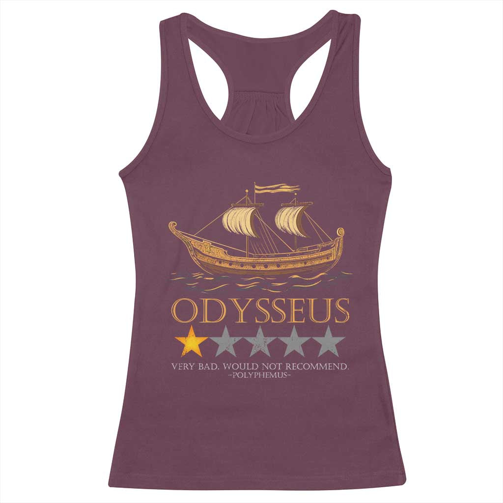 Funny Odysseus Racerback Tank Top Very Bad Not Recommend Ancient Greek Mythology Meme