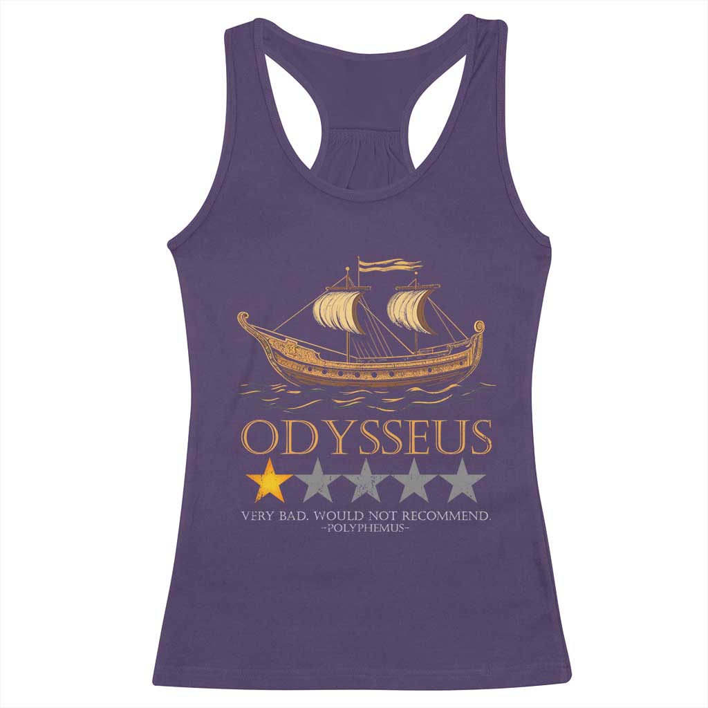 Funny Odysseus Racerback Tank Top Very Bad Not Recommend Ancient Greek Mythology Meme