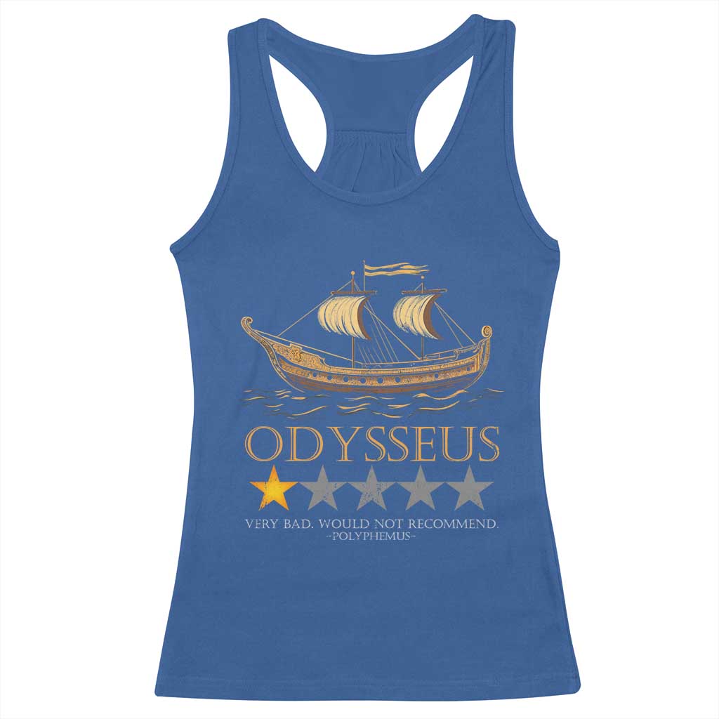 Funny Odysseus Racerback Tank Top Very Bad Not Recommend Ancient Greek Mythology Meme