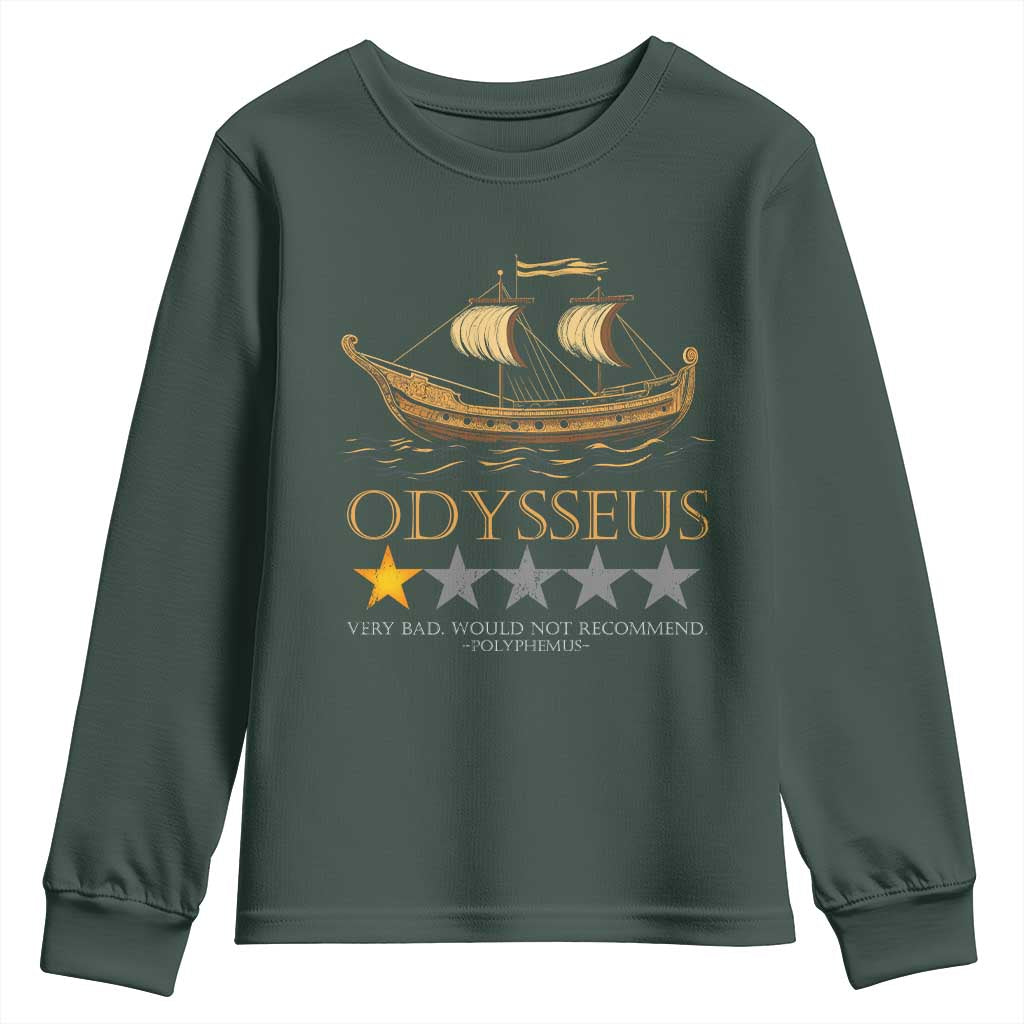 Funny Odysseus Youth Sweatshirt Very Bad Not Recommend Ancient Greek Mythology Meme