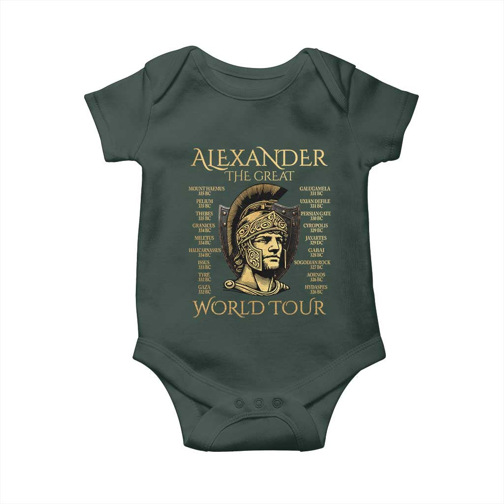 Funny Alexander The Great World Tour Baby Onesie Ancient Greek History