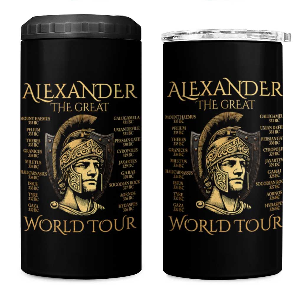 Funny Alexander The Great World Tour 4 in 1 Can Cooler Tumbler Ancient Greek History