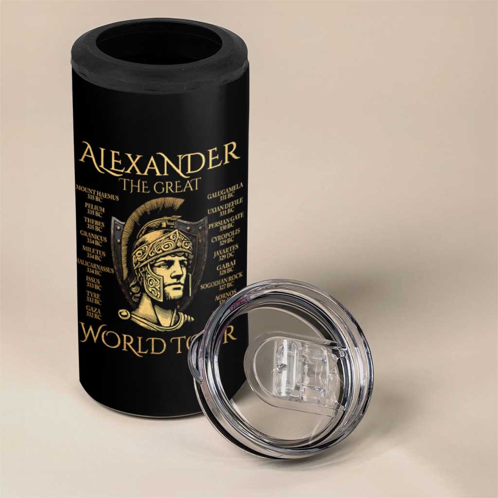 Funny Alexander The Great World Tour 4 in 1 Can Cooler Tumbler Ancient Greek History