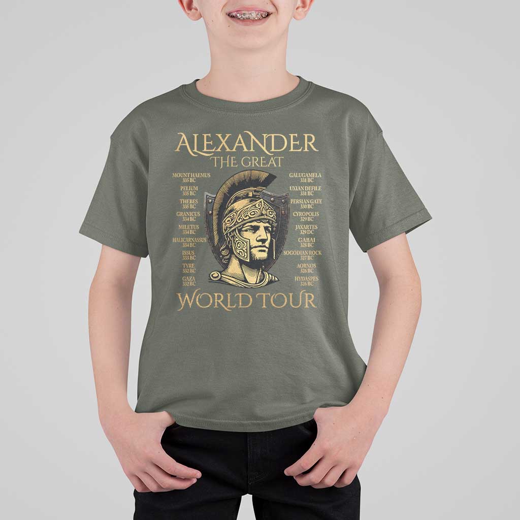 Funny Alexander The Great World Tour T Shirt For Kid Ancient Greek History
