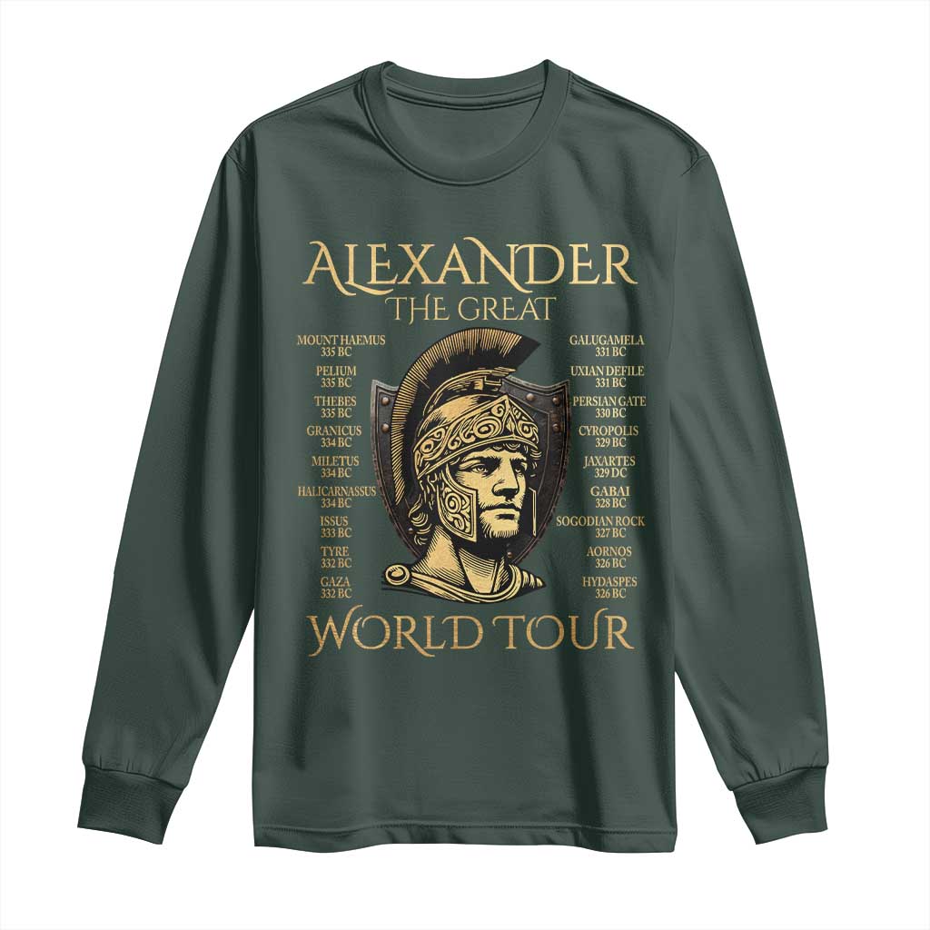Funny Alexander The Great World Tour Long Sleeve Shirt Ancient Greek History