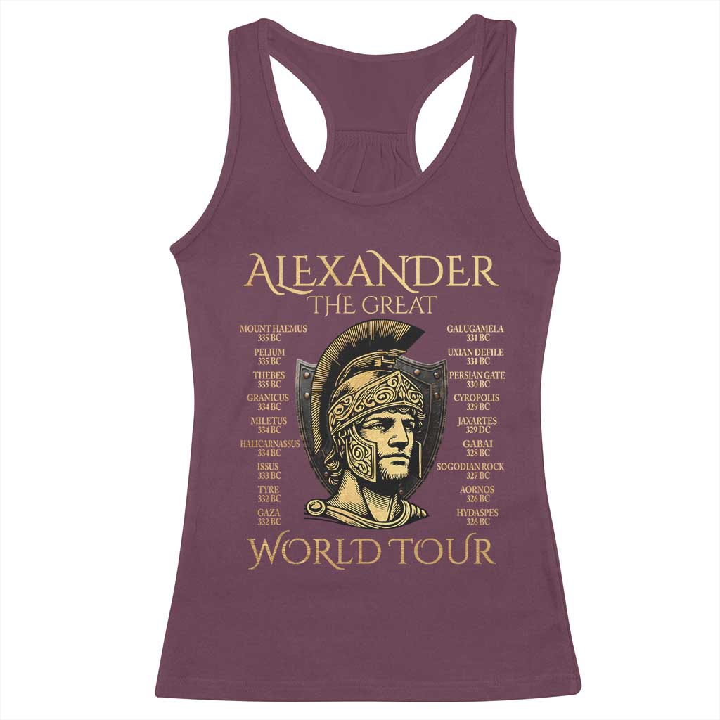 Funny Alexander The Great World Tour Racerback Tank Top Ancient Greek History